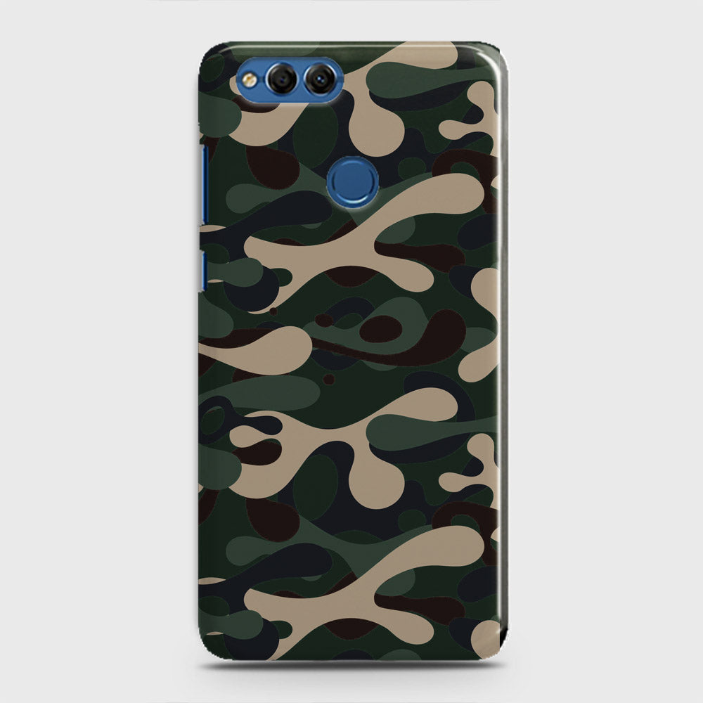 Huawei Honor 7X Cover - Camo Series - Dark Green Design - Matte Finish - Snap On Hard Case with LifeTime Colors Guarantee