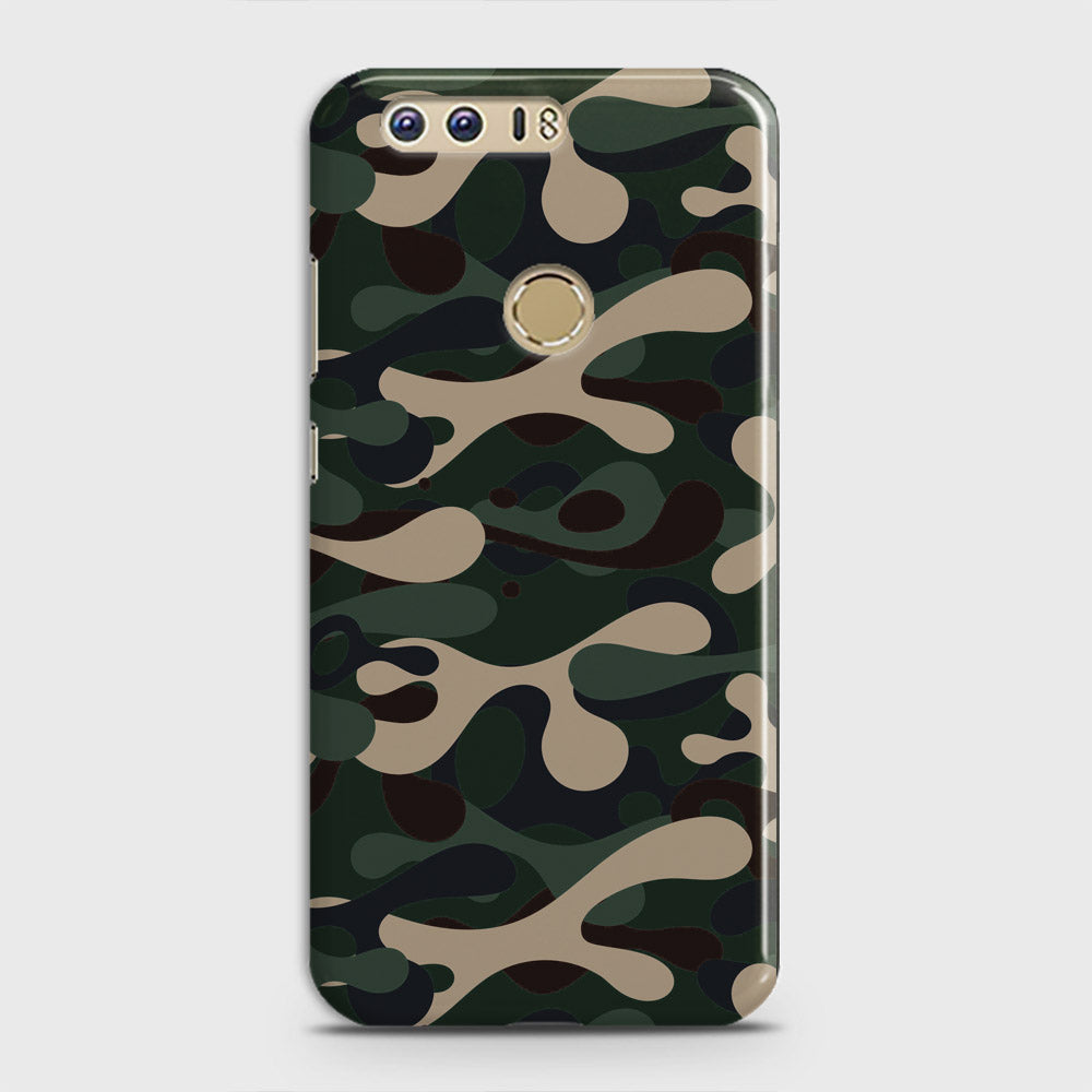 Huawei Honor 8 Cover - Camo Series - Dark Green Design - Matte Finish - Snap On Hard Case with LifeTime Colors Guarantee