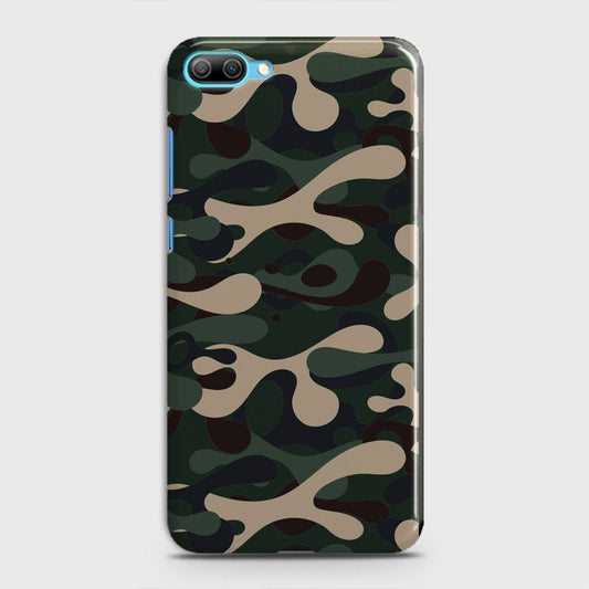 Huawei Honor 10 Lite Cover - Camo Series - Dark Green Design - Matte Finish - Snap On Hard Case with LifeTime Colors Guarantee