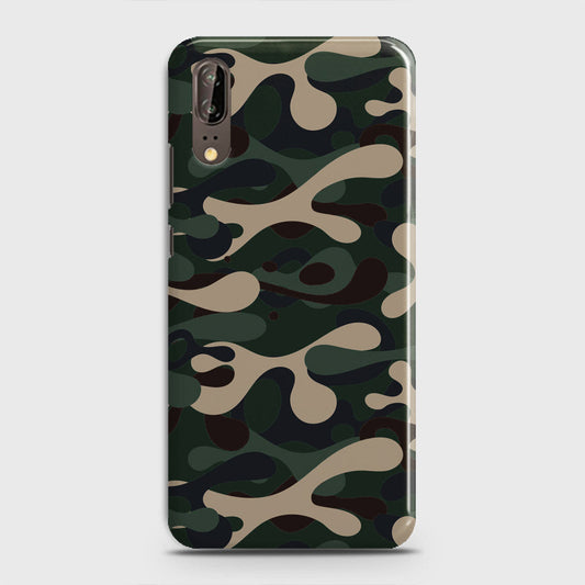 Huawei P20 Cover - Camo Series - Dark Green Design - Matte Finish - Snap On Hard Case with LifeTime Colors Guarantee
