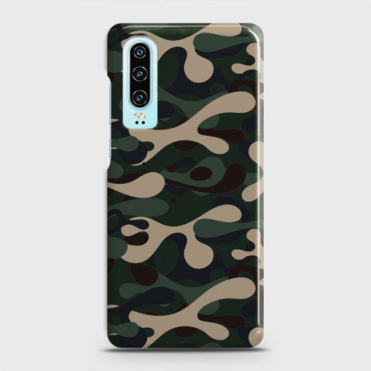 Huawei P30 Cover - Camo Series - Dark Green Design - Matte Finish - Snap On Hard Case with LifeTime Colors Guarantee