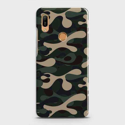 Huawei Y6 2019 Cover - Camo Series - Dark Green Design - Matte Finish - Snap On Hard Case with LifeTime Colors Guarantee