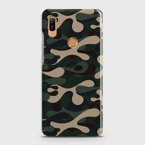 Huawei Y6 Prime 2019 Cover - Camo Series - Dark Green Design - Matte Finish - Snap On Hard Case with LifeTime Colors Guarantee