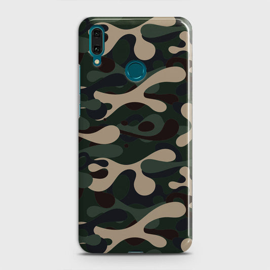 Huawei Y7 2019 Cover - Camo Series - Dark Green Design - Matte Finish - Snap On Hard Case with LifeTime Colors Guarantee