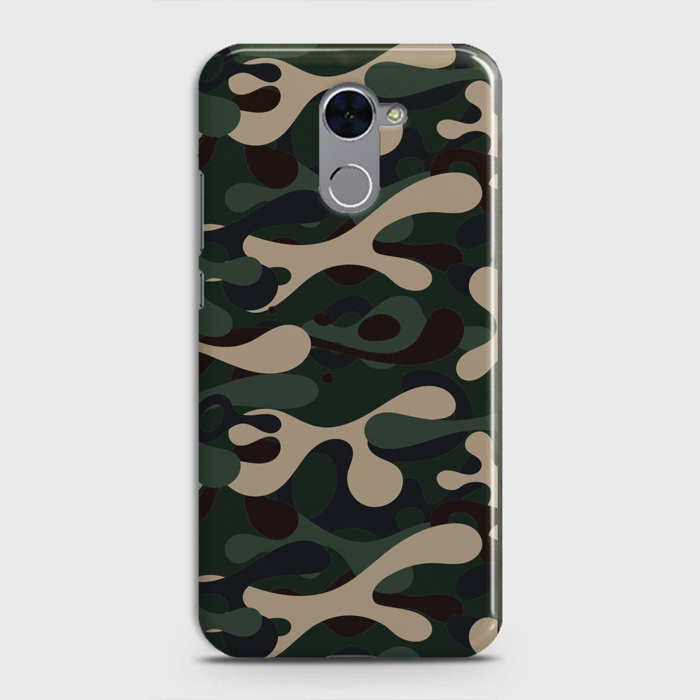 Huawei Y7 Prime  Cover - Camo Series - Dark Green Design - Matte Finish - Snap On Hard Case with LifeTime Colors Guarantee