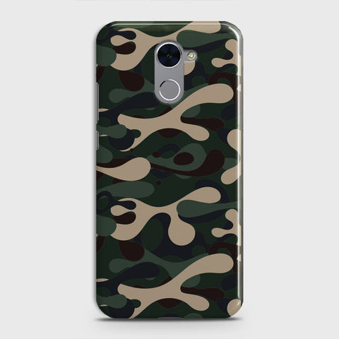 Huawei Y7 Prime  Cover - Camo Series - Dark Green Design - Matte Finish - Snap On Hard Case with LifeTime Colors Guarantee