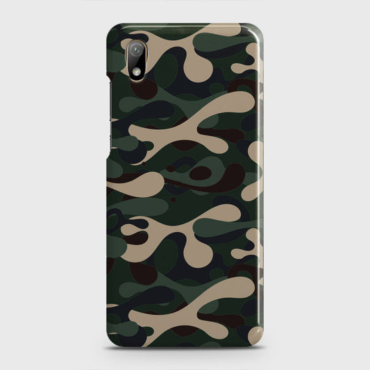 Huawei Y5 2019 Cover - Camo Series - Dark Green Design - Matte Finish - Snap On Hard Case with LifeTime Colors Guarantee