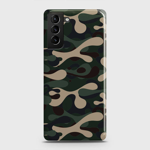 Samsung Galaxy S21 5G Cover - Camo Series - Dark Green Design - Matte Finish - Snap On Hard Case with LifeTime Colors Guarantee