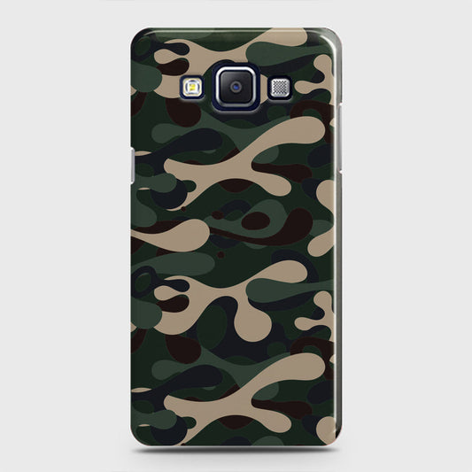 Samsung Galaxy A7 2015 Cover - Camo Series - Dark Green Design - Matte Finish - Snap On Hard Case with LifeTime Colors Guarantee