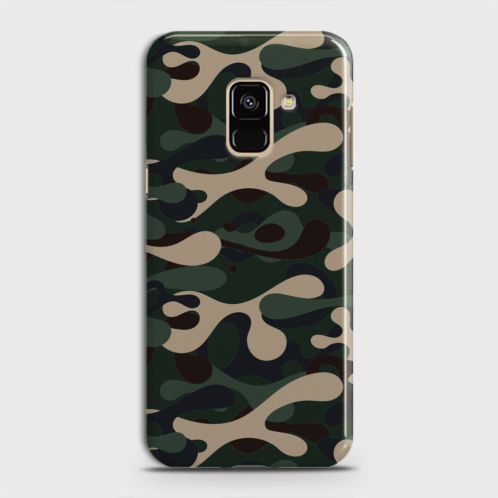 Samsung Galaxy A8 2018 Cover - Camo Series - Dark Green Design - Matte Finish - Snap On Hard Case with LifeTime Colors Guarantee