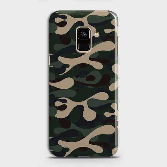 Samsung Galaxy A8 Plus 2018 Cover - Camo Series - Dark Green Design - Matte Finish - Snap On Hard Case with LifeTime Colors Guarantee