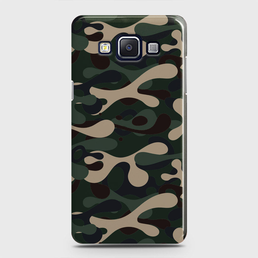 Samsung Galaxy E5 Cover - Camo Series - Dark Green Design - Matte Finish - Snap On Hard Case with LifeTime Colors Guarantee