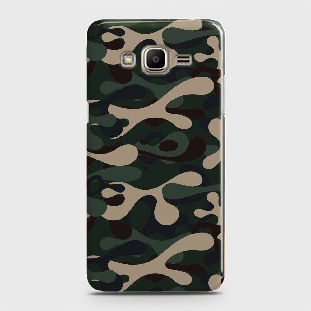 Samsung Galaxy Grand Prime Cover - Camo Series - Dark Green Design - Matte Finish - Snap On Hard Case with LifeTime Colors Guarantee