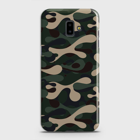 Samsung Galaxy J6 Plus 2018 Cover - Camo Series - Dark Green Design - Matte Finish - Snap On Hard Case with LifeTime Colors Guarantee