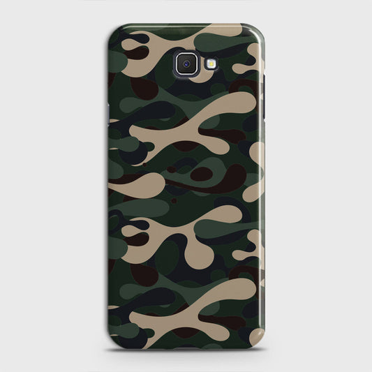 Samsung Galaxy J7 Prime Cover - Camo Series - Dark Green Design - Matte Finish - Snap On Hard Case with LifeTime Colors Guarantee