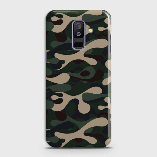 Samsung Galaxy J8 2018 Cover - Camo Series - Dark Green Design - Matte Finish - Snap On Hard Case with LifeTime Colors Guarantee
