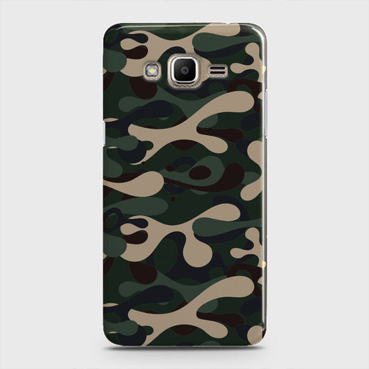 Samsung Galaxy J5 Cover - Camo Series - Dark Green Design - Matte Finish - Snap On Hard Case with LifeTime Colors Guarantee