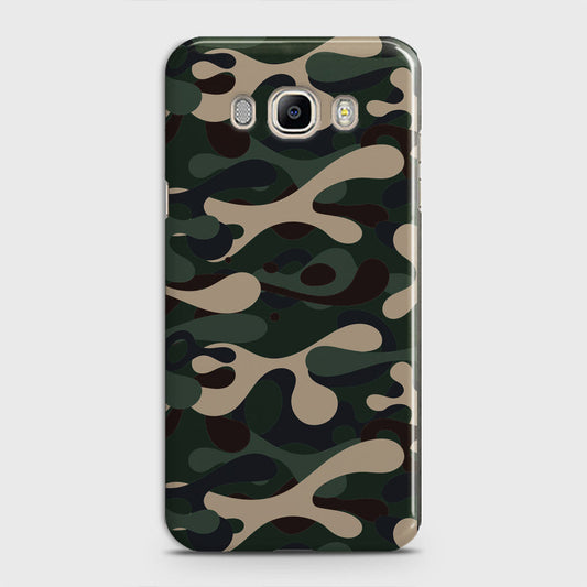 Samsung Galaxy J7 2016 / J710 Cover - Camo Series - Dark Green Design - Matte Finish - Snap On Hard Case with LifeTime Colors Guarantee