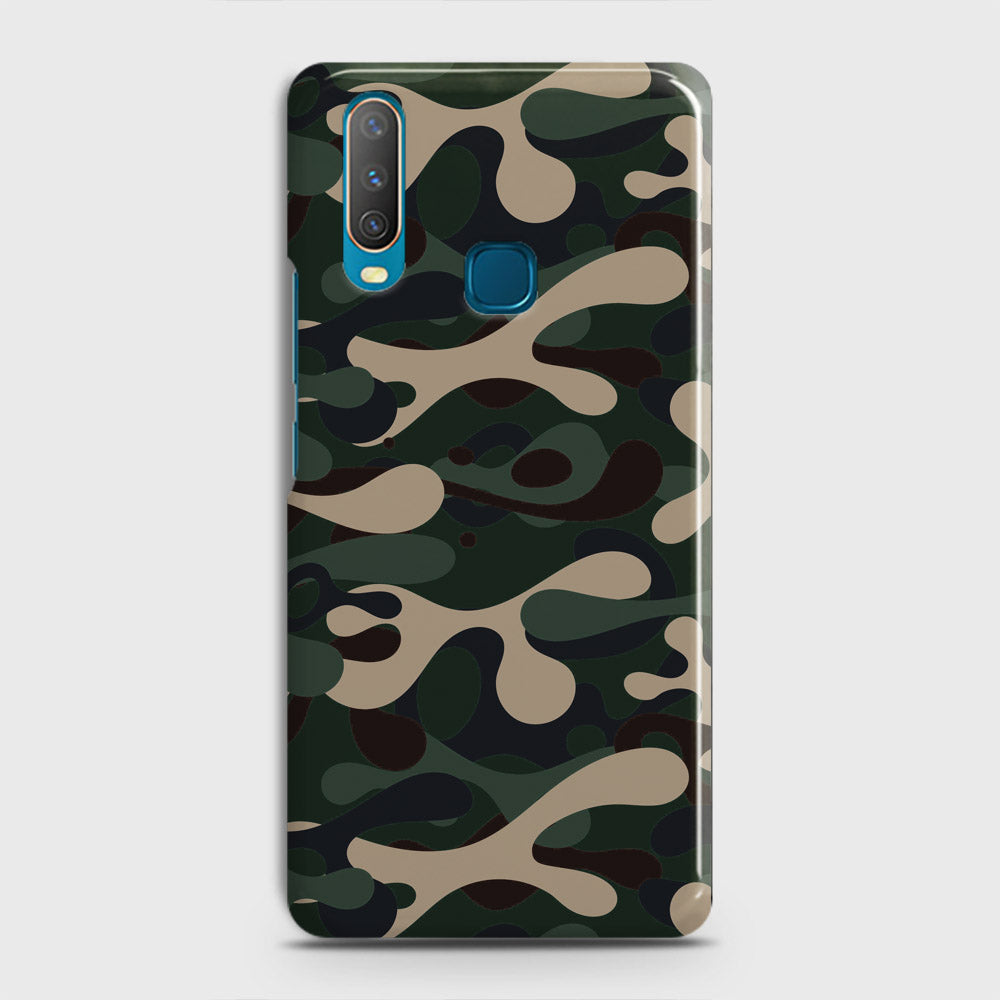 Vivo Y12 Cover - Camo Series - Dark Green Design - Matte Finish - Snap On Hard Case with LifeTime Colors Guarantee