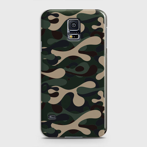 Samsung Galaxy S5 Cover - Camo Series - Dark Green Design - Matte Finish - Snap On Hard Case with LifeTime Colors Guarantee