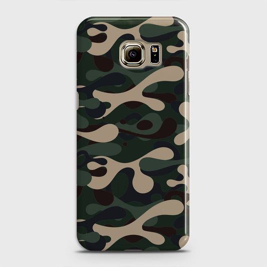 Samsung Galaxy S6 Cover - Camo Series - Dark Green Design - Matte Finish - Snap On Hard Case with LifeTime Colors Guarantee