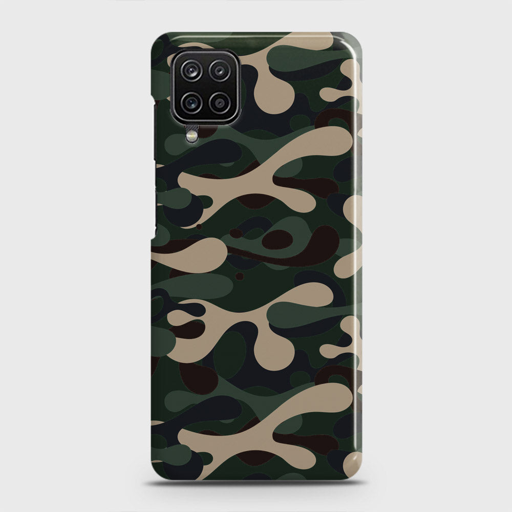 Samsung Galaxy A12 Cover - Camo Series - Dark Green Design - Matte Finish - Snap On Hard Case with LifeTime Colors Guarantee