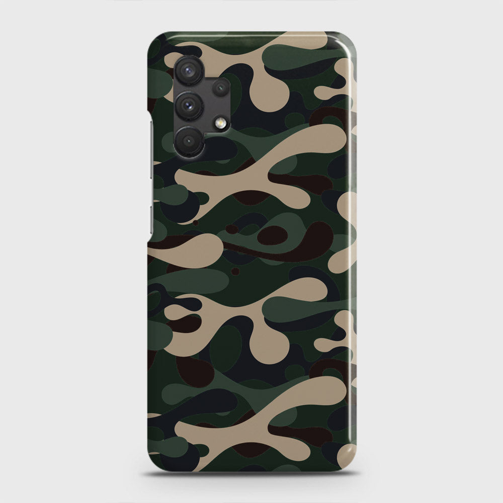 Samsung Galaxy A32 Cover - Camo Series - Dark Green Design - Matte Finish - Snap On Hard Case with LifeTime Colors Guarantee
