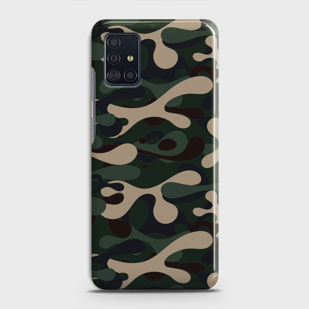Samsung Galaxy A51 Cover - Camo Series - Dark Green Design - Matte Finish - Snap On Hard Case with LifeTime Colors Guarantee