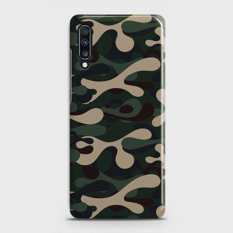 Samsung Galaxy A70 Cover - Camo Series - Dark Green Design - Matte Finish - Snap On Hard Case with LifeTime Colors Guarantee