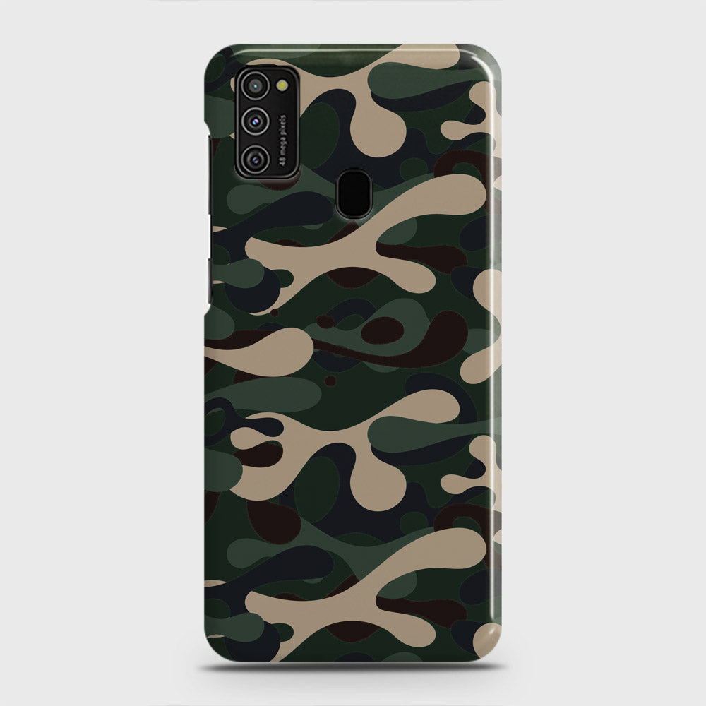 Samsung Galaxy M21 Cover - Camo Series - Dark Green Design - Matte Finish - Snap On Hard Case with LifeTime Colors Guarantee