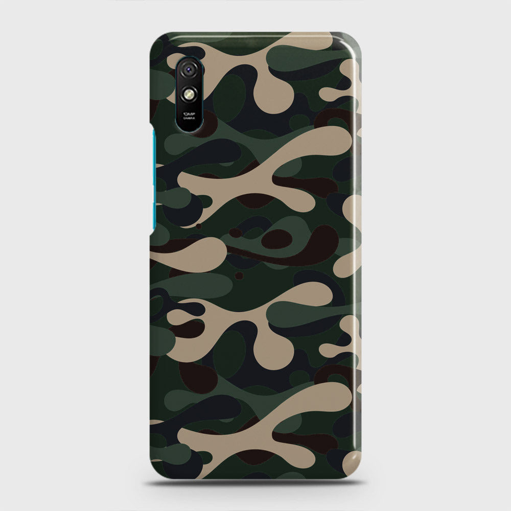Xiaomi Redmi 9A Cover - Camo Series - Dark Green Design - Matte Finish - Snap On Hard Case with LifeTime Colors Guarantee