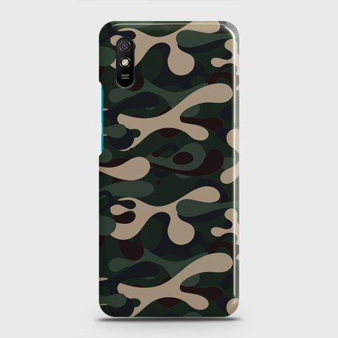 Xiaomi Redmi 9A Cover - Camo Series - Dark Green Design - Matte Finish - Snap On Hard Case with LifeTime Colors Guarantee