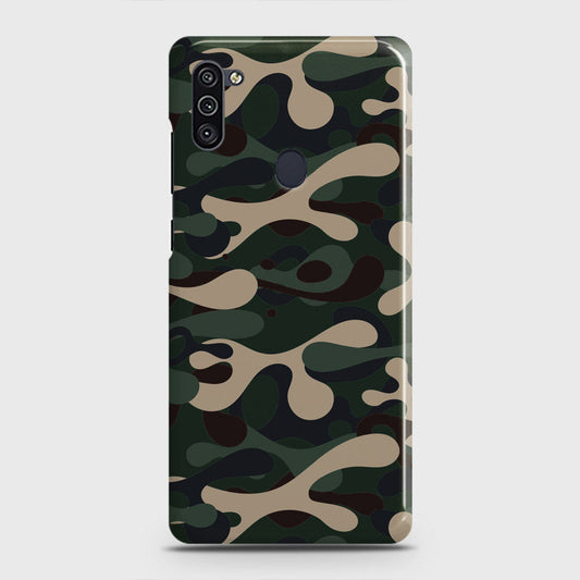 Samsung Galaxy M11 Cover - Camo Series - Dark Green Design - Matte Finish - Snap On Hard Case with LifeTime Colors Guarantee