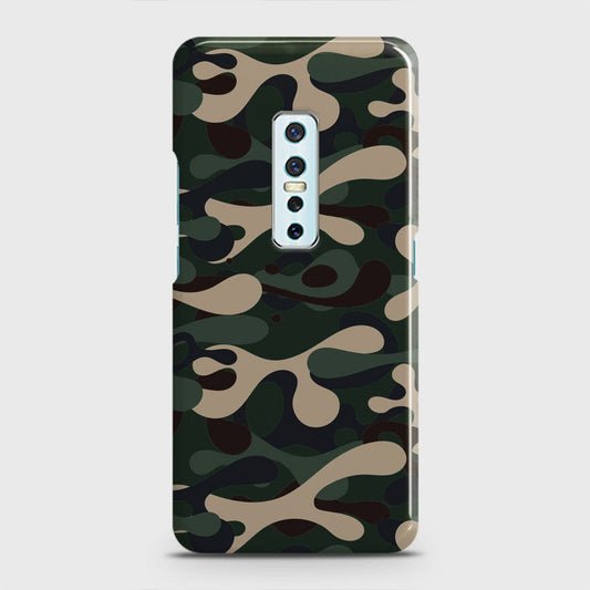Vivo V17 Pro Cover - Camo Series - Dark Green Design - Matte Finish - Snap On Hard Case with LifeTime Colors Guarantee