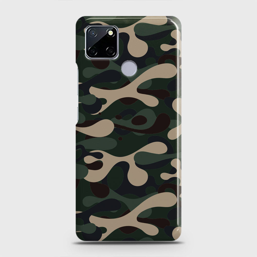 Realme Narzo 30A Cover - Camo Series - Dark Green Design - Matte Finish - Snap On Hard Case with LifeTime Colors Guarantee