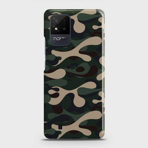 Realme Narzo 50i Cover - Camo Series - Dark Green Design - Matte Finish - Snap On Hard Case with LifeTime Colors Guarantee