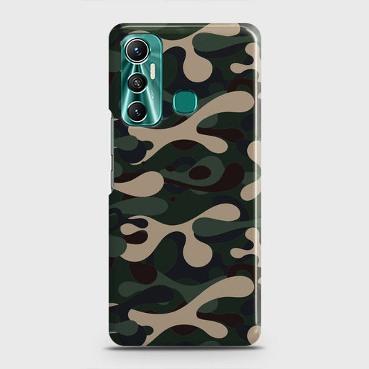 Infinix Hot 11 Cover - Camo Series - Dark Green Design - Matte Finish - Snap On Hard Case with LifeTime Colors Guarantee (Fasty Delivery)