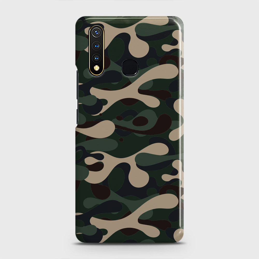 Vivo Y19 Cover - Camo Series - Dark Green Design - Matte Finish - Snap On Hard Case with LifeTime Colors Guarantee
