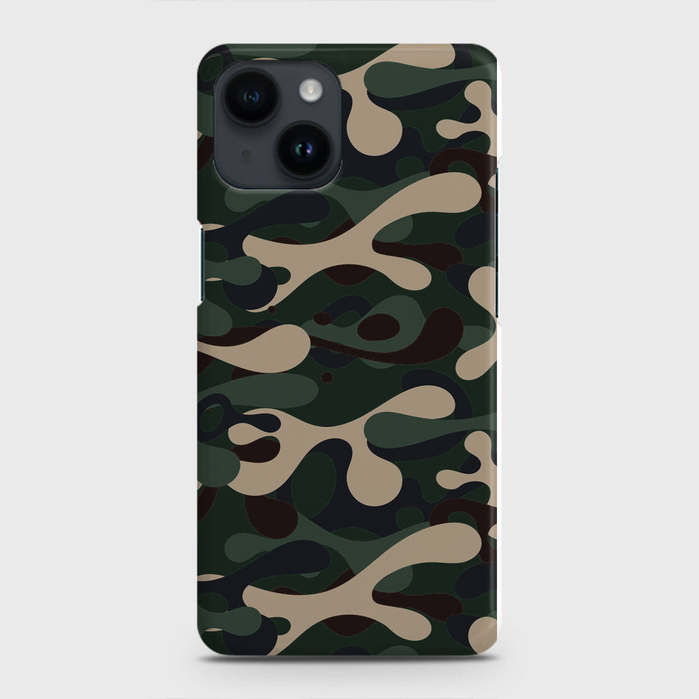 iPhone 14 Plus Cover - Camo Series - Dark Green Design - Matte Finish - Snap On Hard Case with LifeTime Colors Guarantee