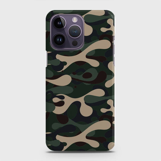 iPhone 14 Pro Cover - Camo Series - Dark Green Design - Matte Finish - Snap On Hard Case with LifeTime Colors Guarantee