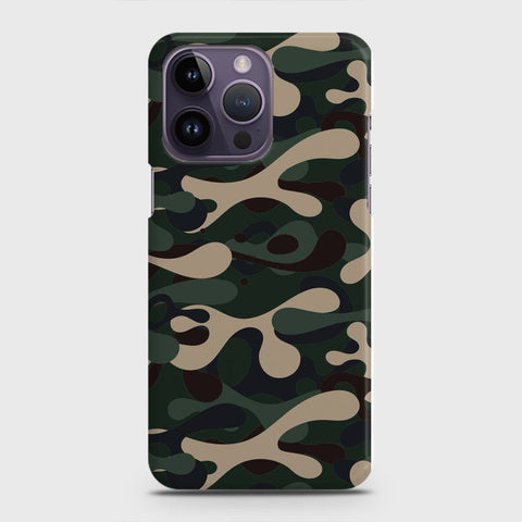 iPhone 14 Pro Cover - Camo Series - Dark Green Design - Matte Finish - Snap On Hard Case with LifeTime Colors Guarantee
