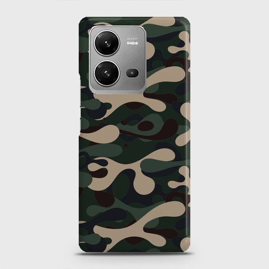 Vivo V25 Cover - Camo Series - Dark Green Design - Matte Finish - Snap On Hard Case with LifeTime Colors Guarantee