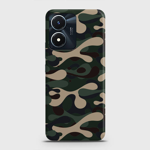 Vivo Y02s Cover - Camo Series - Dark Green Design - Matte Finish - Snap On Hard Case with LifeTime Colors Guarantee