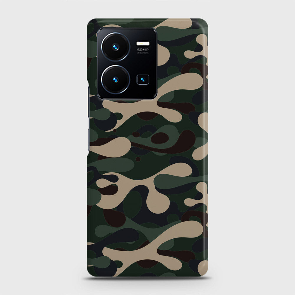 Vivo Y35 Cover - Camo Series - Dark Green Design - Matte Finish - Snap On Hard Case with LifeTime Colors Guarantee