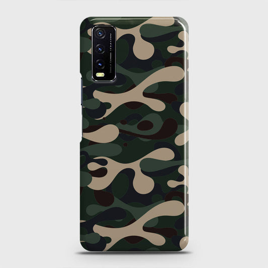 Vivo Y20A  Cover - Camo Series - Dark Green Design - Matte Finish - Snap On Hard Case with LifeTime Colors Guarantee