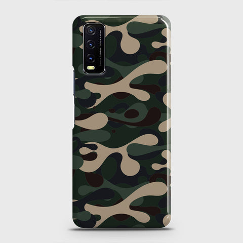 Vivo Y20A  Cover - Camo Series - Dark Green Design - Matte Finish - Snap On Hard Case with LifeTime Colors Guarantee