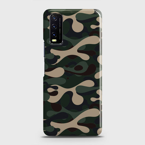 Vivo Y20A  Cover - Camo Series - Dark Green Design - Matte Finish - Snap On Hard Case with LifeTime Colors Guarantee