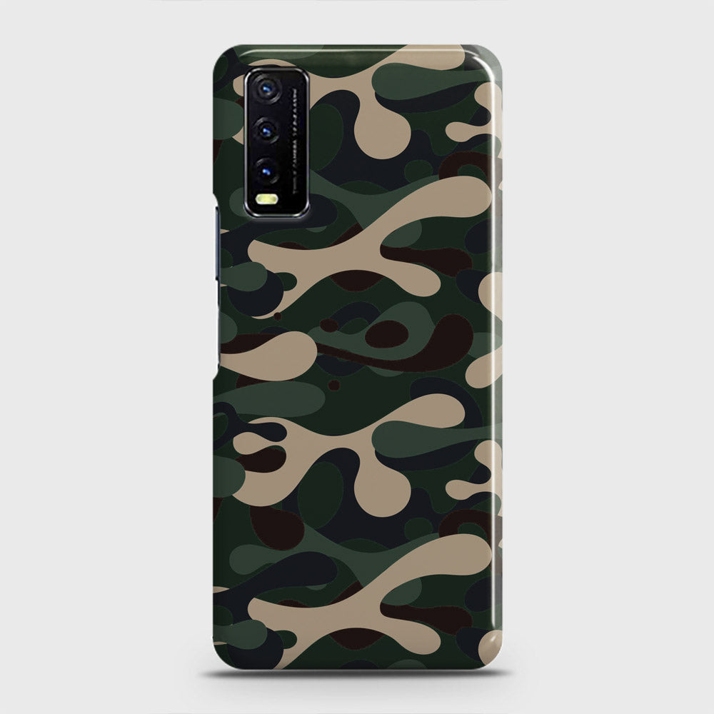 Vivo Y12s  Cover - Camo Series - Dark Green Design - Matte Finish - Snap On Hard Case with LifeTime Colors Guarantee