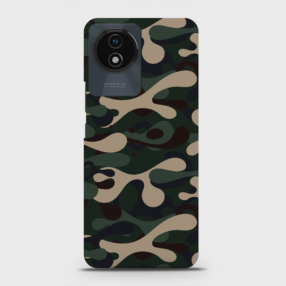 Vivo Y02 Cover - Camo Series - Dark Green Design - Matte Finish - Snap On Hard Case with LifeTime Colors Guarantee
