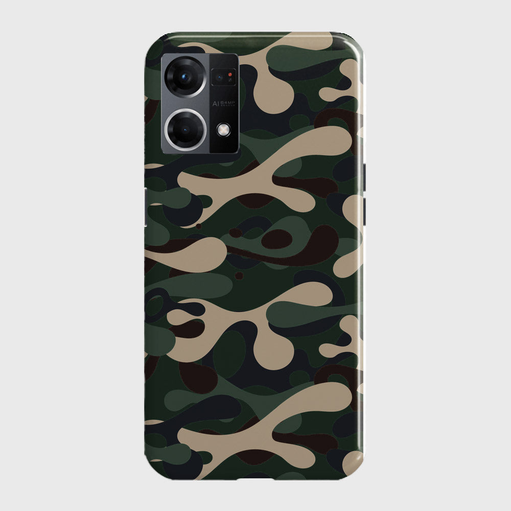 Oppo F21 Pro 4G Cover - Camo Series - Dark Green Design - Matte Finish - Snap On Hard Case with LifeTime Colors Guarantee